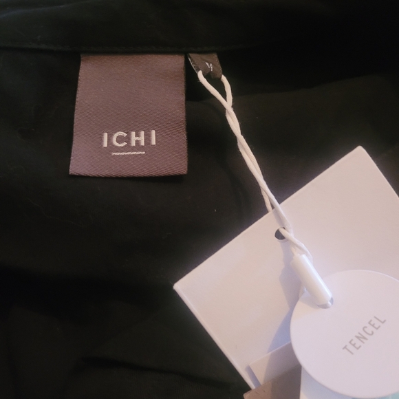 ICHI Black Button Front Shirt M - Picture 4 of 8